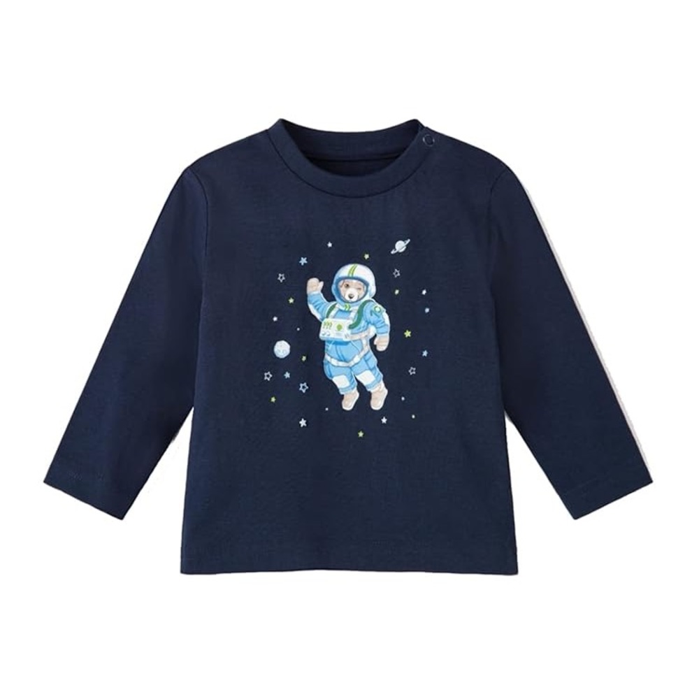 NWOT Mayoral Navy Blue Glow in the Dark Astronaut Dog Long Sleeve Tee 12m